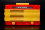 Bright Red + Yellow Garod 6AU-1 ’Commander’ Catalin Radio - Wrap-Around